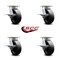 Service Caster 6 Inch Kingpinless Glass Filled Nylon Wheel Swivel Caster Set with Brakes SCC SCC-KP30S620-GFNR-SLB-4 - alternate 5